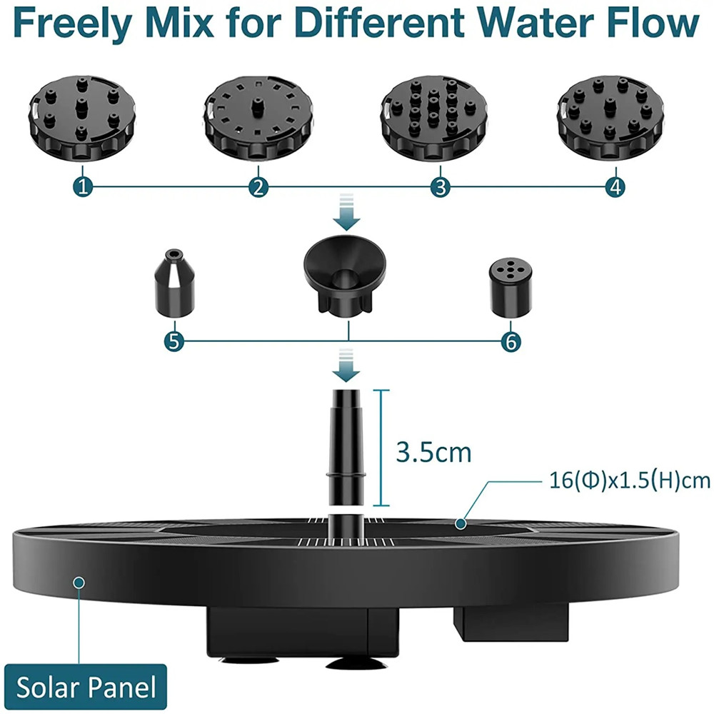 13cm Floating Solar Panel Sola - Floating Solar Fountain Water Pump 评论和价格
