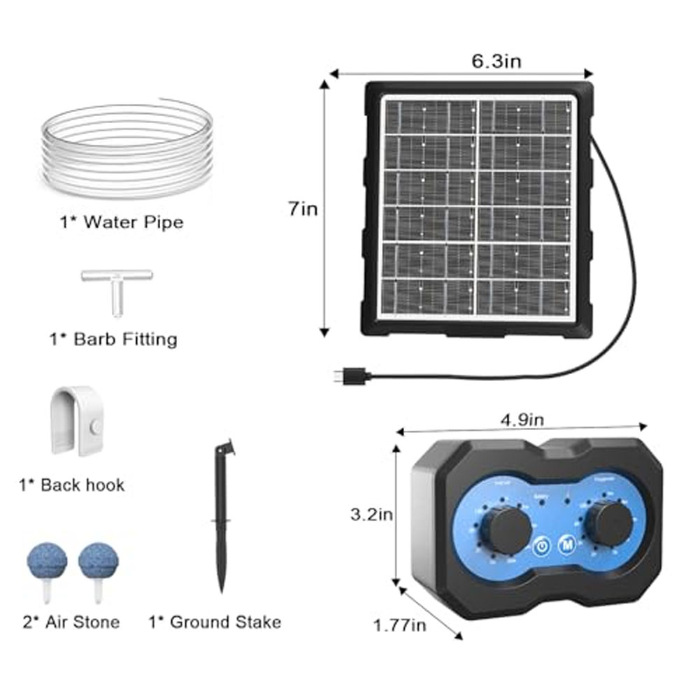 Solar Pond Oxygenator 3W 6V So - Solar Pond Aerator Oxygen Pump 评论和价格